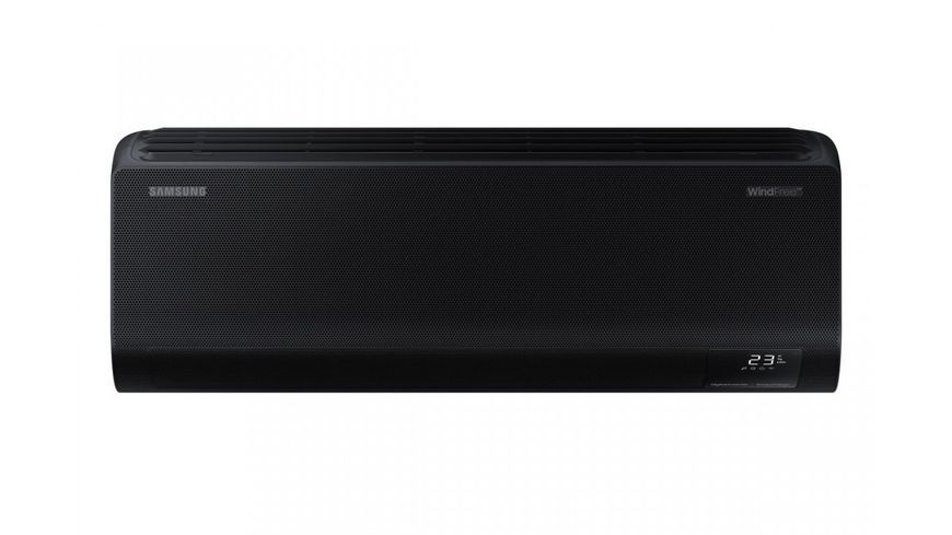 Внутрішній блок кондиціонера Samsung WindFree Black Diamond AR12BXFAMWKNUABDK, чорний дизайн, фронтальний вигляд