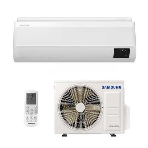 Спліт-система Samsung Elite WindFree AR09AXAAAWKNER: внутрішній і зовнішній блоки та пульт, настінний кондиціонер для офісу