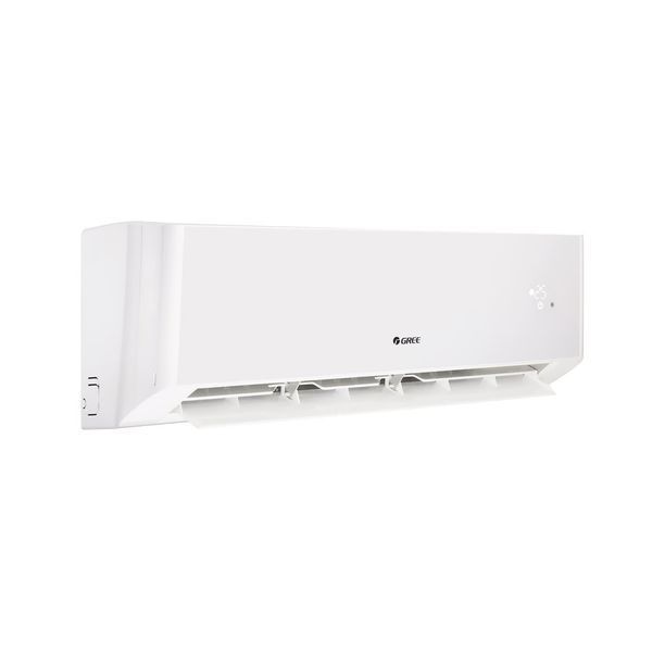 Gree Amber GWH09YD-S6DBA2A: внутрішній блок під кутом з відкритими жалюзі, комфортний розподіл повітря