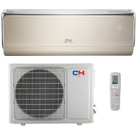 Комплект спліт-системи Cooper&Hunter VIP Inverter NG CH-S12FTXHV-B-NG: внутрішній та зовнішній блоки й пульт ДУ.
