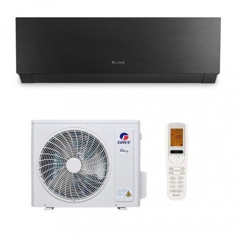 Комплект Gree Clivia Inverter Black GWH09AUCXB: внутрішній блок, зовнішній блок і пульт, кондиціонер для квартири