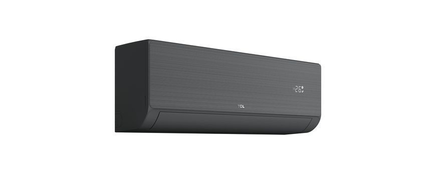 Внутрішній блок TCL SaveIN ZG41 Black у боковому ракурсі з матовою чорною панеллю