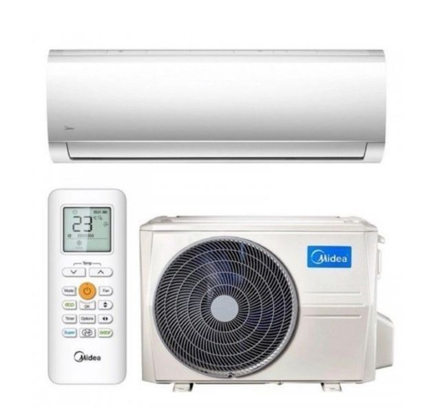 Комплект Midea Blanc DC MA-24N8DO: внутрішній блок, зовнішній блок і пульт керування
